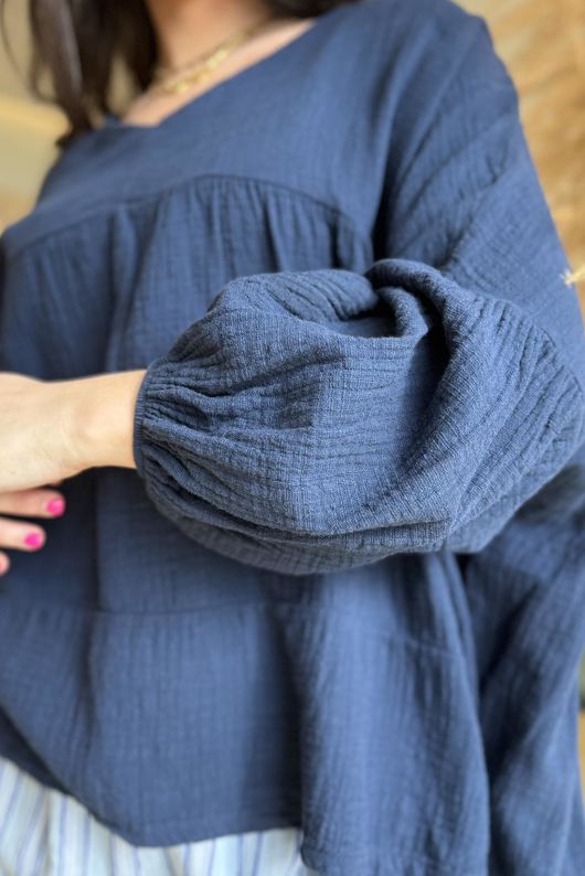 Suri Cushion Cotton Artist Smock Navy /15=